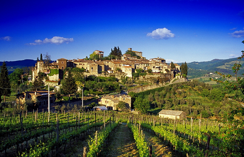 Wine village Montefioralle, Chianti region, Tuscany, Italy, Europe