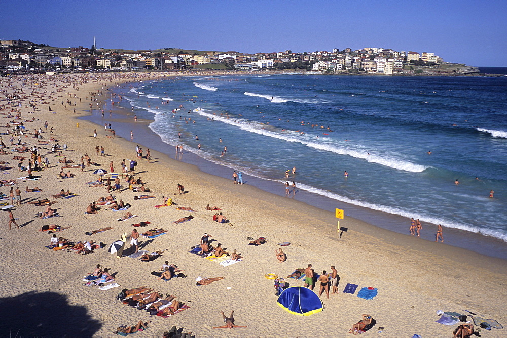 Sunbathers on Bondi Beach, Sydney, New South Wales, Australia