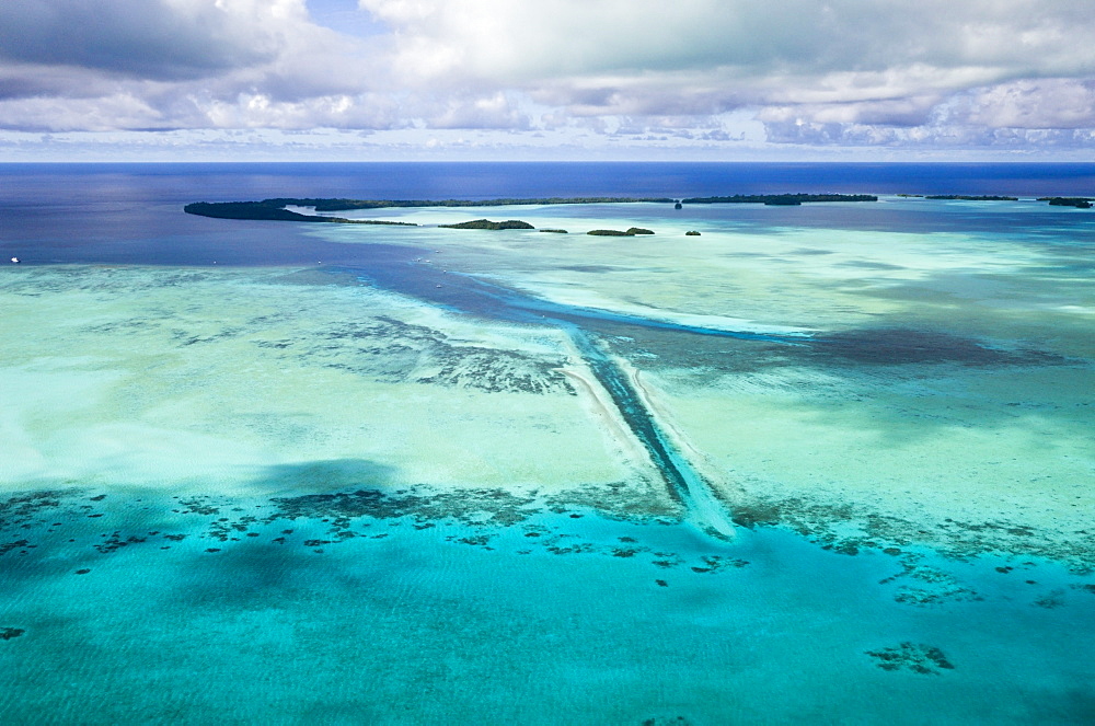 Aerial View of Divespot German Channel, Micronesia, Palau