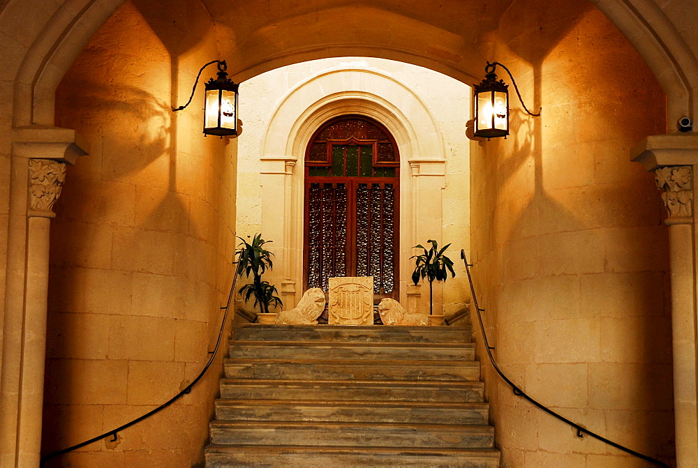 Placa dâˆšÃ‡Â¬Â¥es Born, town hall entrance, Ciutadella, Minorca, Balearic Islands, Spain