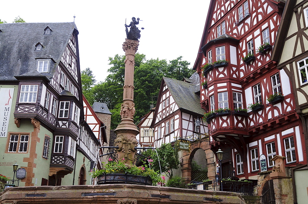 Half-timbered houses, Miltenberg, Spessart, Lower Franconia, Bavaria, Germany