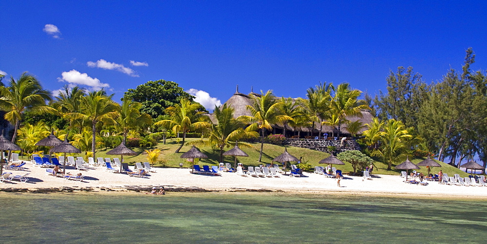 beach at La Pointe aux Canonniers, Hotel Le Nannonier, north east coast, Mauritius, Africa