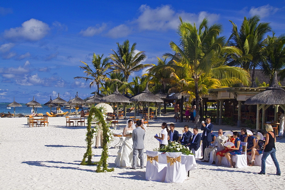 Hotel Constance Belle Mare plage, wedding ceremony on the beach, Mauritius, Africa