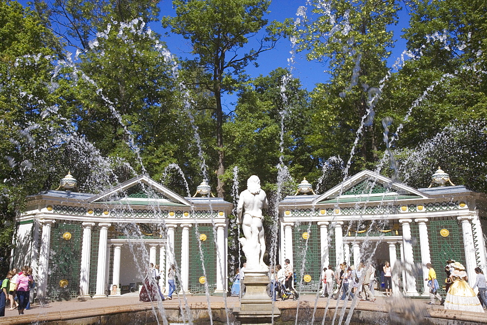 Fountain in the park of Peterhof Palace, St. Petersburg, Russia