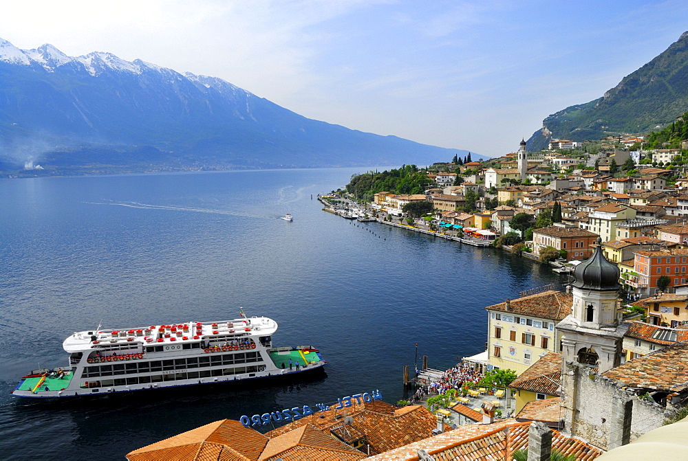 View over Limone sul Garda at lake Garda, Lombardy, Italy