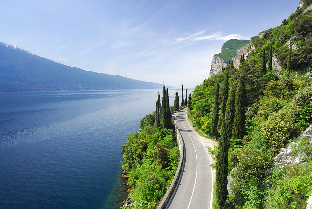 Road along lake Garda, Lombardy, Italy