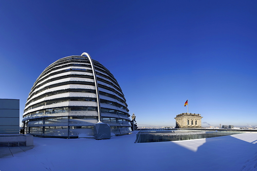 Reichstag dome in winter, Berlin, Germany