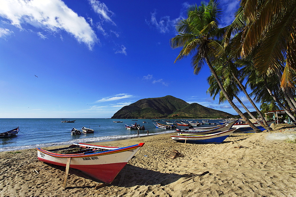 Fishing boats at Playa Galera, Juangriego, Isla Margarita, Nueva Esparta, Venezuela