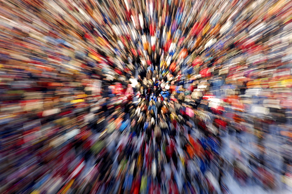 High angle view at a crowd, Garmisch-Partenkirchen, Bavaria, Germany, Europe