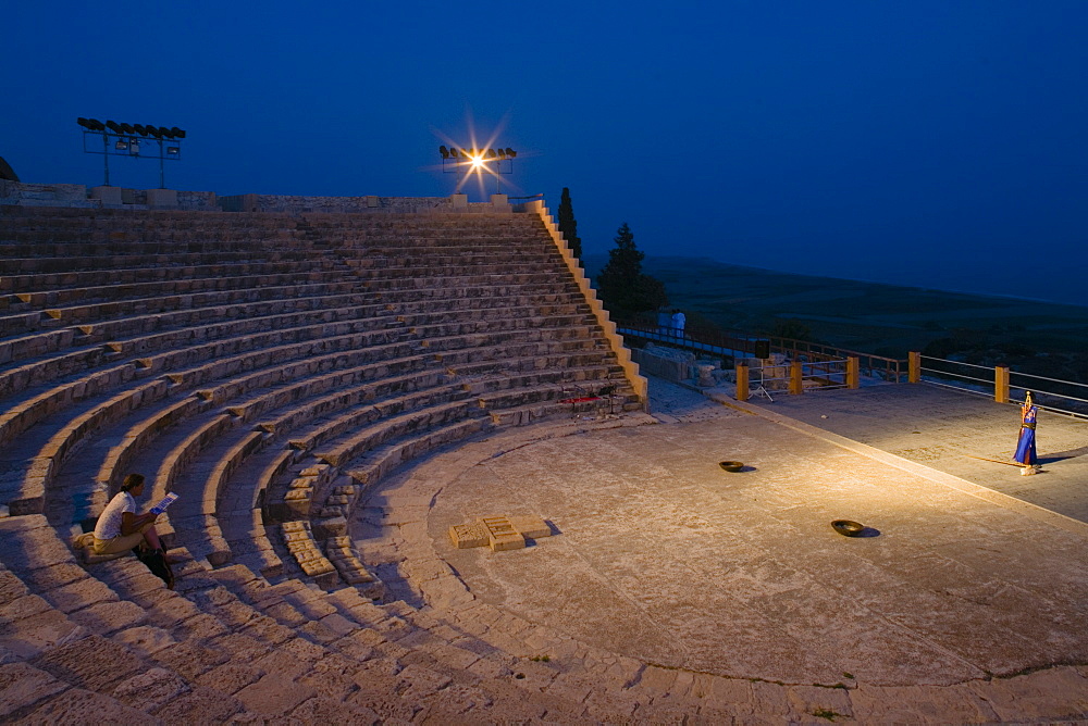 Kourion Theater at night, Greco Roman Theater, Kourion, Cyprus