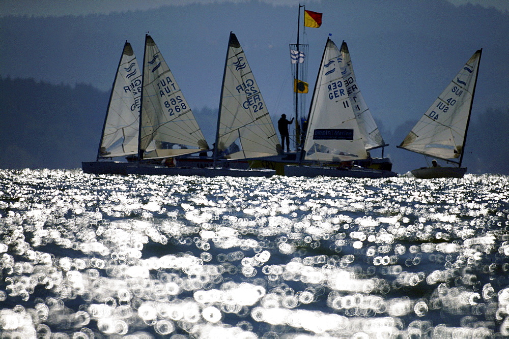 Sailing regatta, Lake Chiemsee, Bavaria, Germany