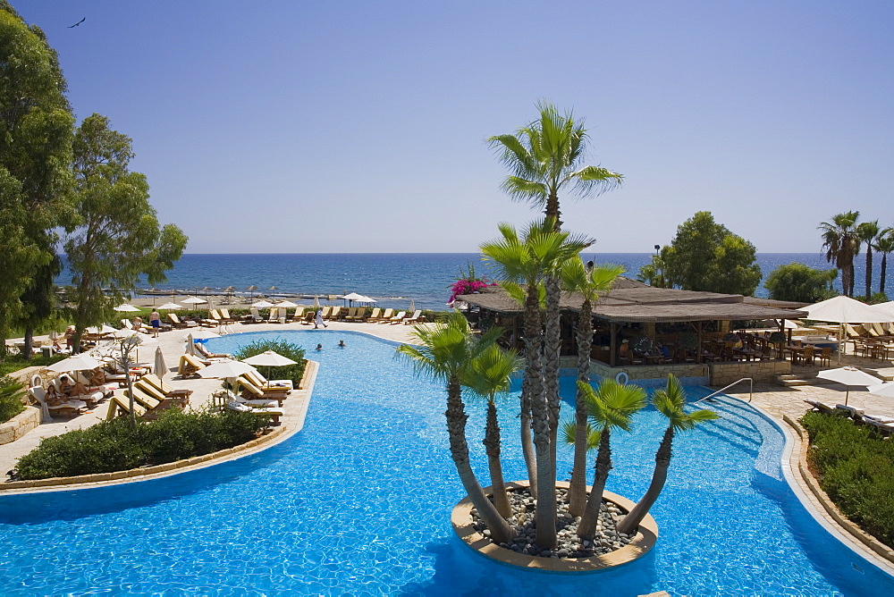 Hotel Pool with palm trees, Le Meridien Limassol Spa and Resort, Limassol, Cyprus