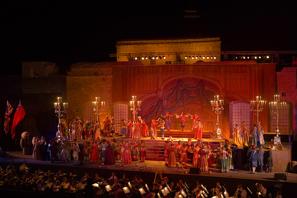 Opera Performance of A Masked Ball by Verdi, Pafos Aphrodite Festival, Verdi Opera Un Ballo in Maschera, by The Mariinsky Theatre of St. Petersburg, Pafos castle, Cyprus