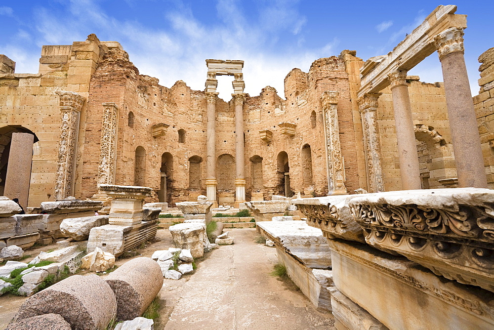 Severan Basilica, Archaeological Site of Leptis Magna, Libya, Africa