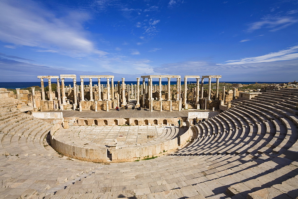 Ruins of the Theatre of Leptis Magna Archaeological Site, Libya, Africa