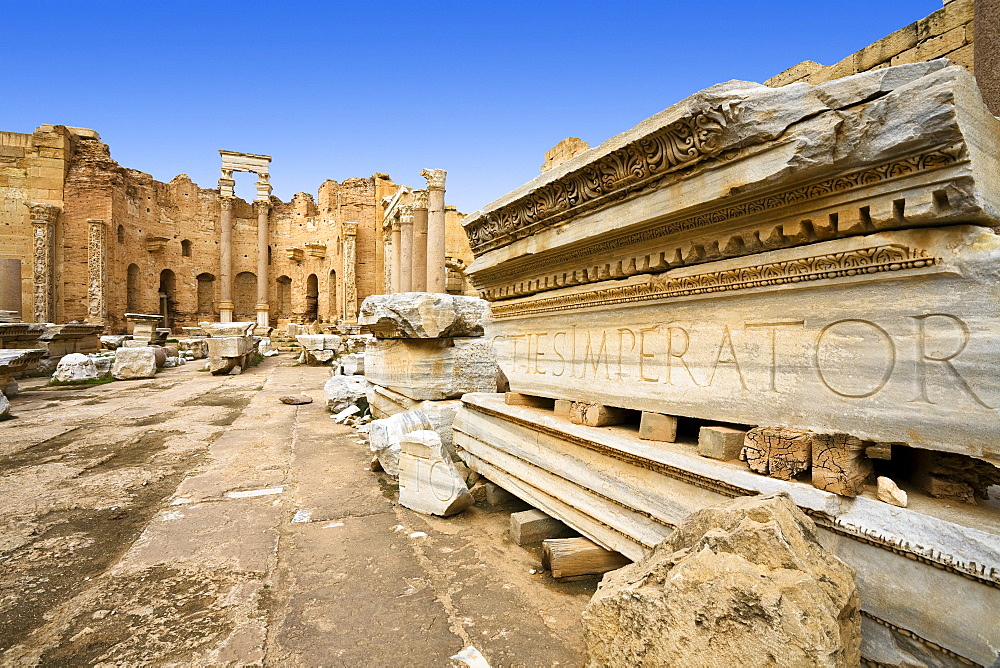 Severan Basilica, Archaeological Site of Leptis Magna, Libya, Africa