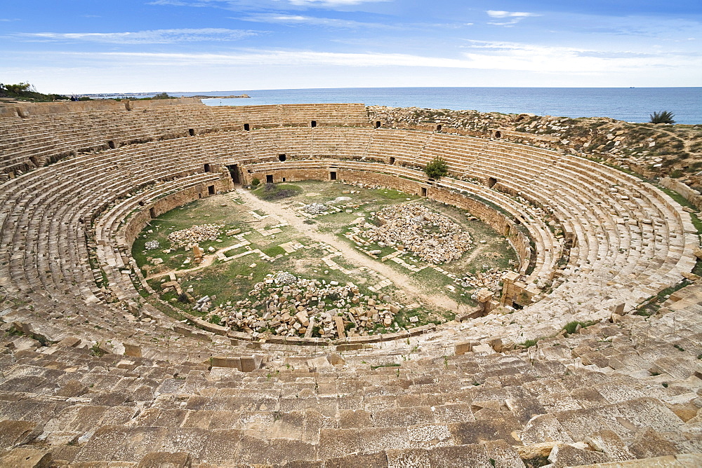 Roman Amphitheatre, Archaeological Site of Leptis Magna, Libya, Africa