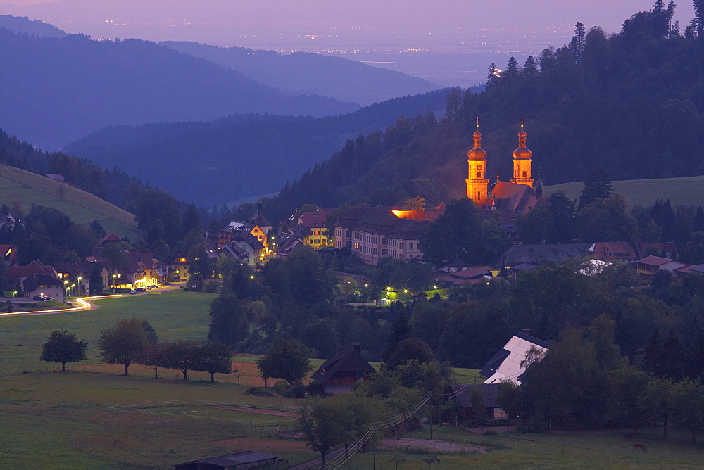 Village of St. Peter with abbey, Southern Part of Black Forest, Black Forest, Baden-Wuerttemberg, Germany, Europe