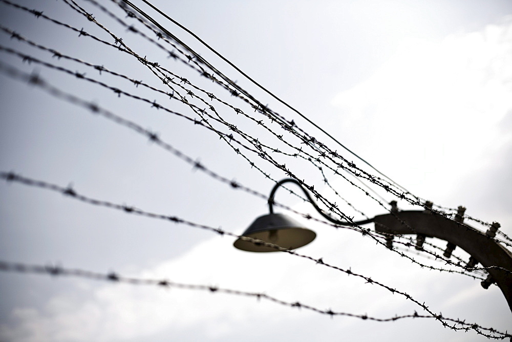 Electrified barbed wire ring surrounding the Auschwitz Concentration Camp, Oswiecim, Poland, Europe