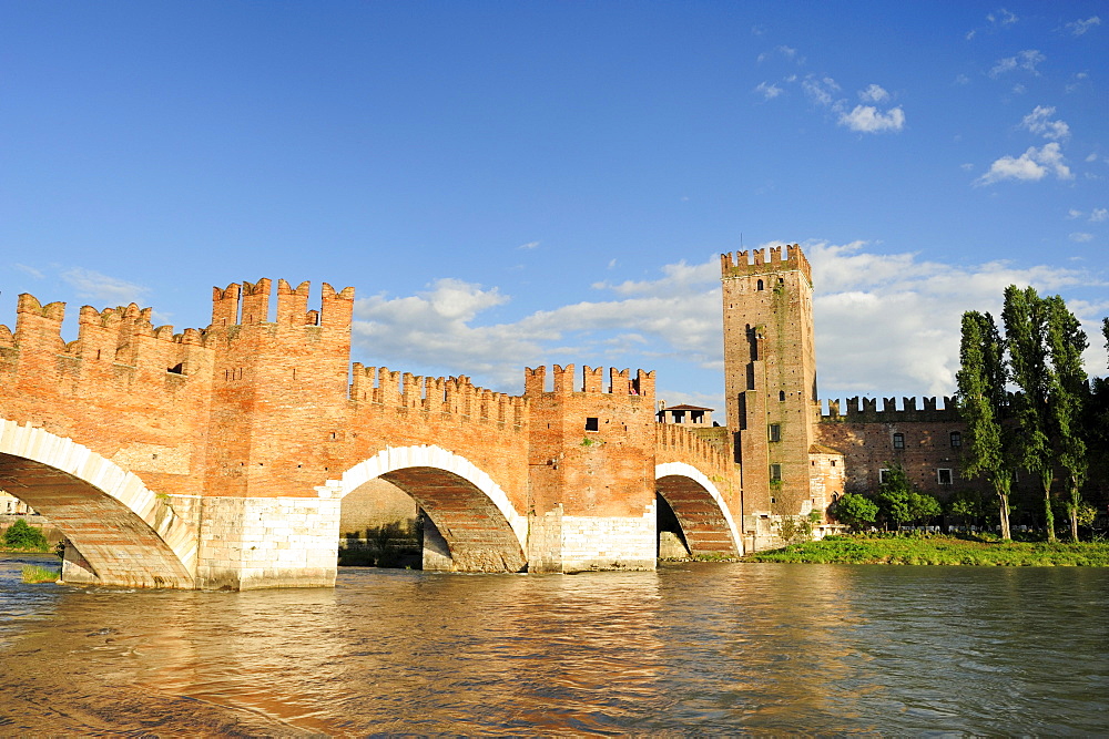 Scaligero bridge, UNESCO World Heritage Site, Verona, Venetia, Italy