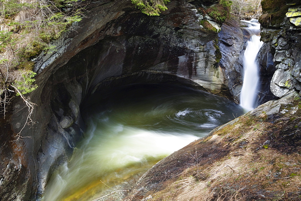 Waterfall and pool, Malta River, Malta Valley, Hohe Tauern National Park, Kaernten, Austria