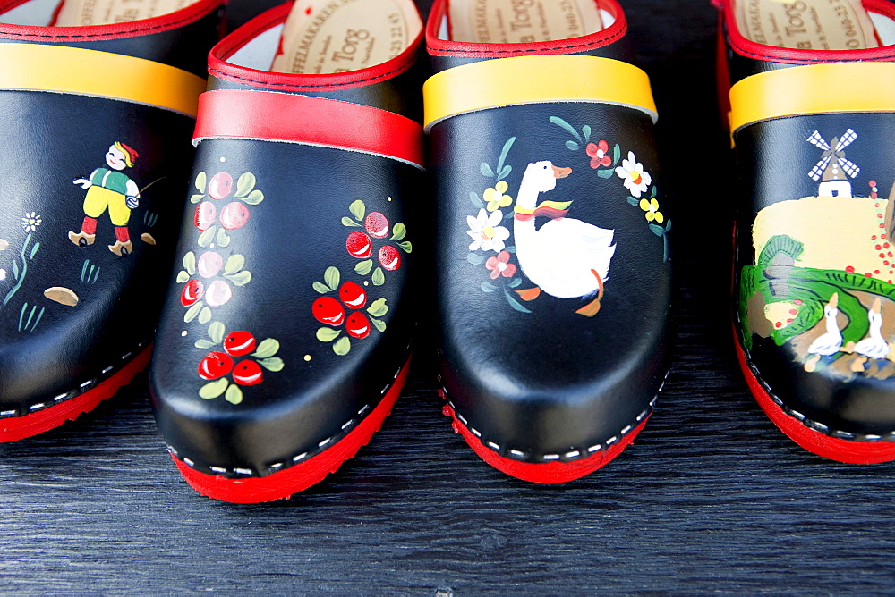 Close up of typical clogs, Malmoe, Skane, South Sweden, Sweden