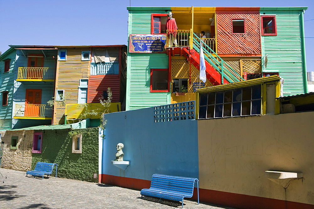 Colorful caminito street houses in La Boca district, Buenos Aires, Argentina, South America, America