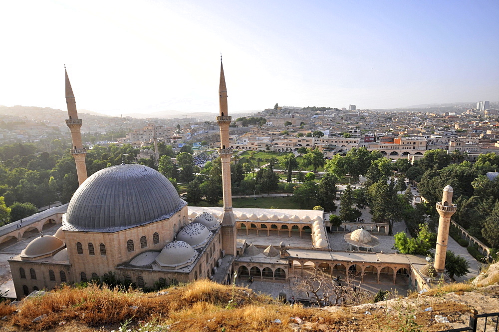 view from the Zitadelle on the Mevledi-i Halil Mosque, Sanliurfa, southeast-Anatolia, Turkey