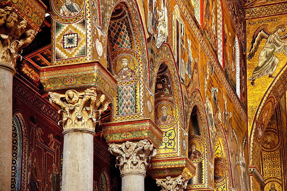 Mosaic, Cathedral, Monreale, Palermo, Sicily, Italy