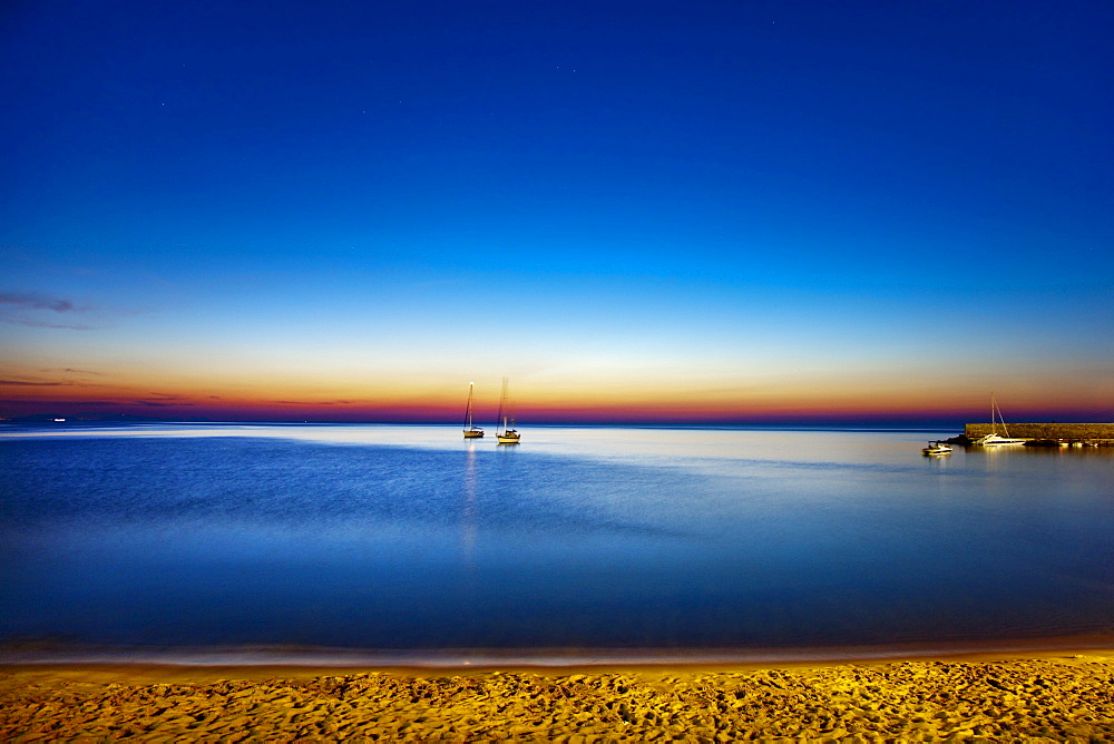 Sea at night, CefalË™, Palermo, Sicily, Italy