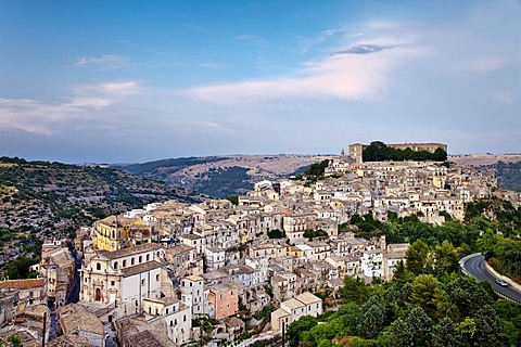 View from Santa Maria delle Scale towards Ragusa Ibla, Ragusa, Sicily, Italy