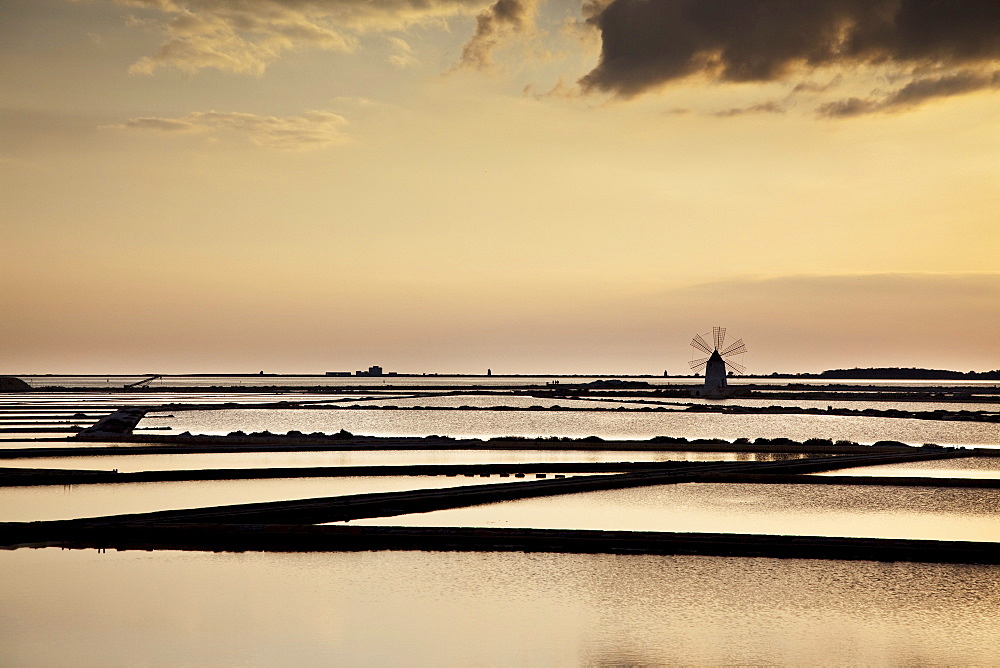 Windmill, Saline Infersa, Marsala, Sicily, Italy