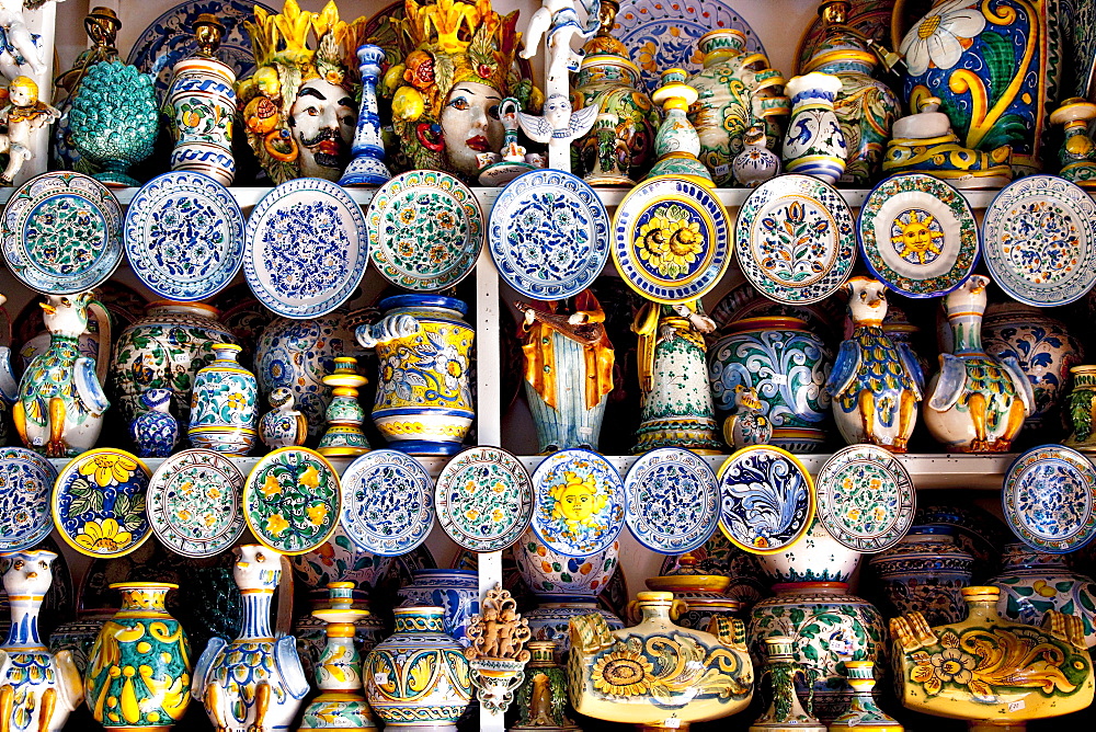 Pottery, Santa Maria, Salina Island, Aeolian islands, Sicily, Italy