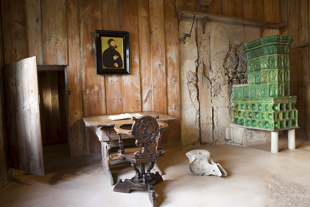 Lutherstube Luther Room in Wartburg medieval castle, Eisenach, Thuringia, Germany, Europe