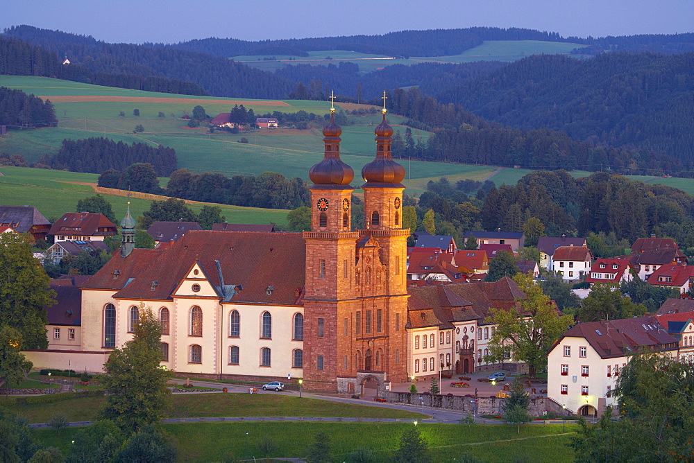 Village of St. Peter with abbey, Architekt Peter Thumb, Southern Part of Black Forest, Black Forest, Baden-Wuerttemberg, Germany, Europe