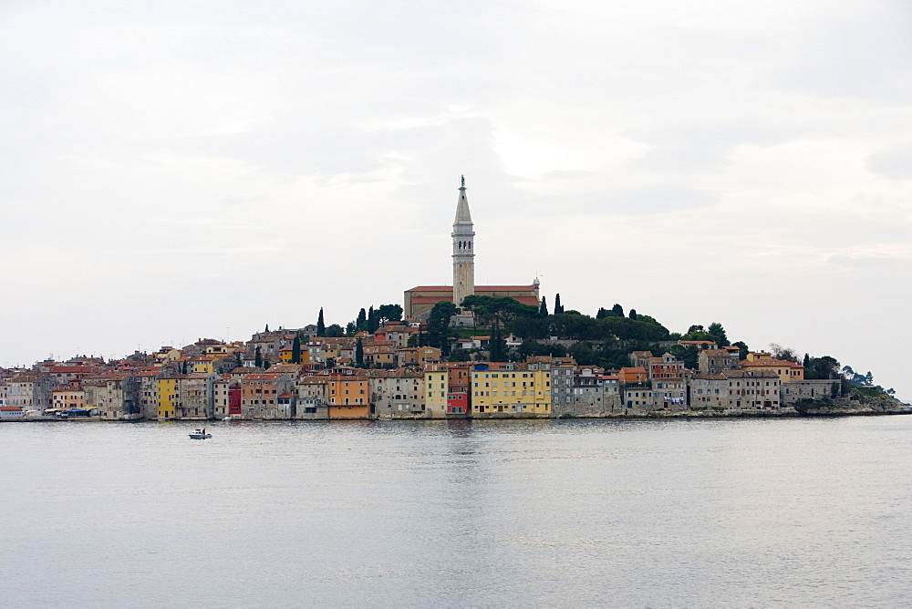 Rovinj Old Town with church of St Euphemia on Hilltop, Rovinj, Istria, Croatia