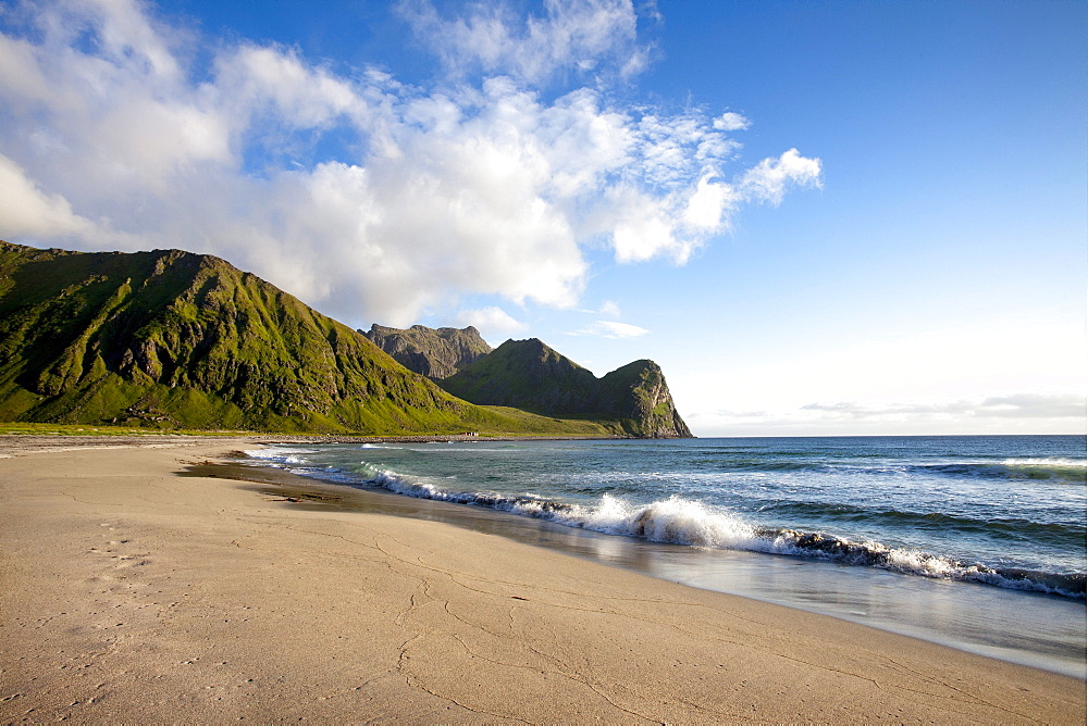 Unstad beach, Vestvagoya island, Lofoten Islands, North Norway, Norway