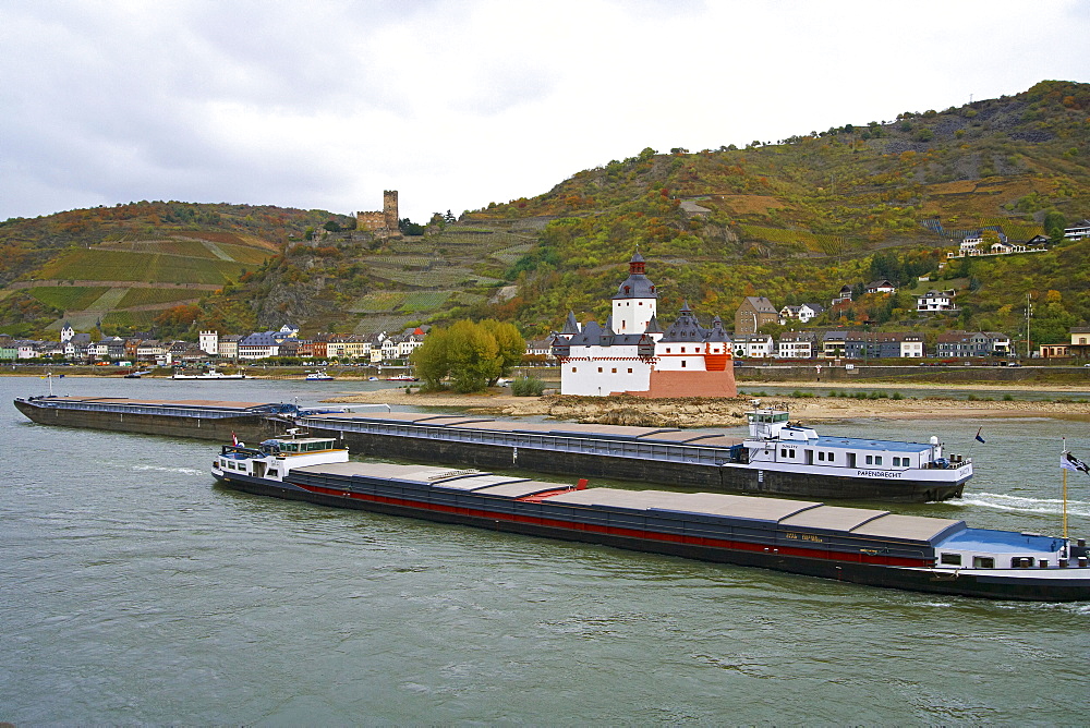 Burg Pfalzgrafenstein and Burg Gutenfels at Kaub, Cultural Heritage of the World: Oberes Mittelrheintal (since 2002), Mittelrhein, Rhineland-Palatinate, Germany, Europe