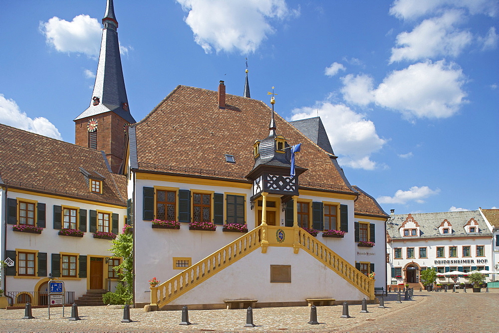 Deidesheim a.d. Weinstrasse, Old Town hall, Museum of the wine culture, Church, Bad Duerkheim, Deutsche Weinstrasse, Palatinate, Rhineland-Palatinate, Germany, Europe