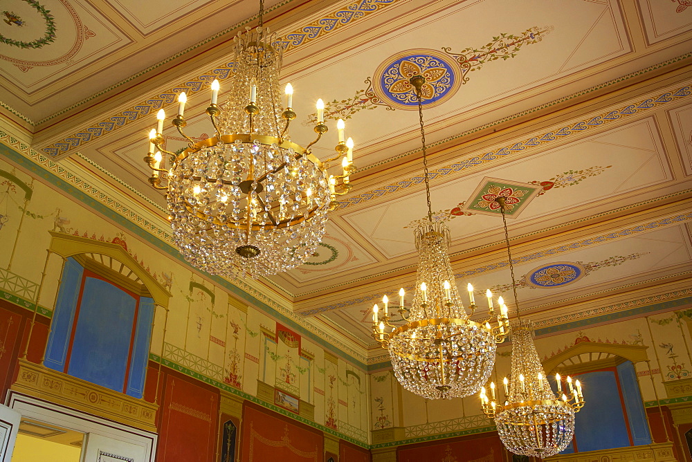 Wall- and ceiling paintings in the Villa Ludwigshoehe near Edenkoben, Deutsche Weinstrasse, Palatinate, Rhineland-Palatinate, Germany, Europe