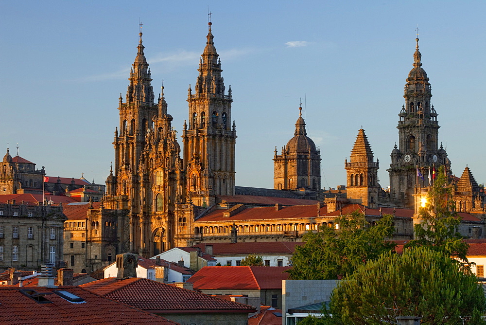 Cathedral of Santiago de Compostela, Camino Frances, Way of St. James, Camino de Santiago, pilgrims way, UNESCO World Heritage Site, European Cultural Route, province of La Coruna, Galicia, Northern Spain, Spain, Europe