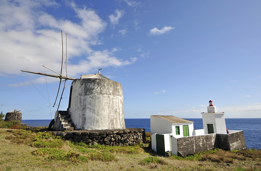 Windmills at Vila Nova, Island of Corvo, Azores, Portugal, Europe