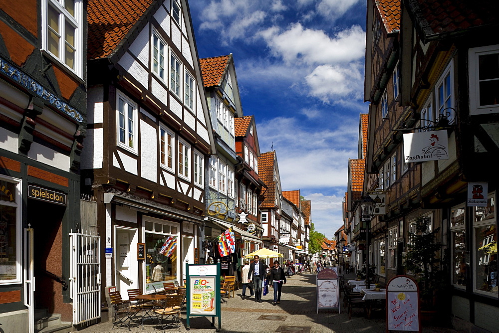 Half timbered houses at the historical old town of Celle, Lower Saxony, Germany, Europe