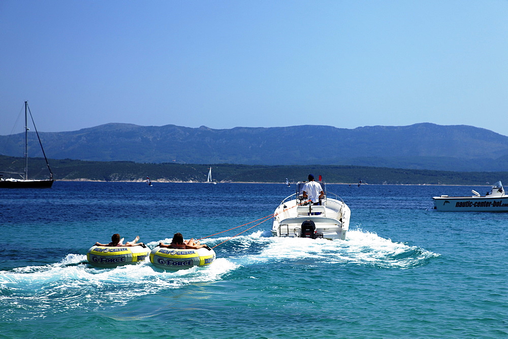 Tube Riding, Zlatni Rat, Golden Cape, Bol, Brac, Split-Dalmatia, Croatia