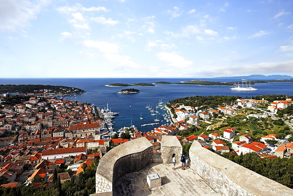 Cityscape, Spanjola Fortress, Hvar Town, Hvar, Split-Dalmatia, Croatia