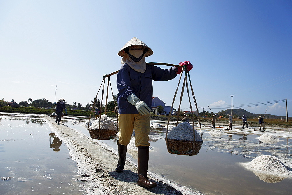 Salt production, Doc Let Beach, Nha Trang, Khanh Ha, Vietnam