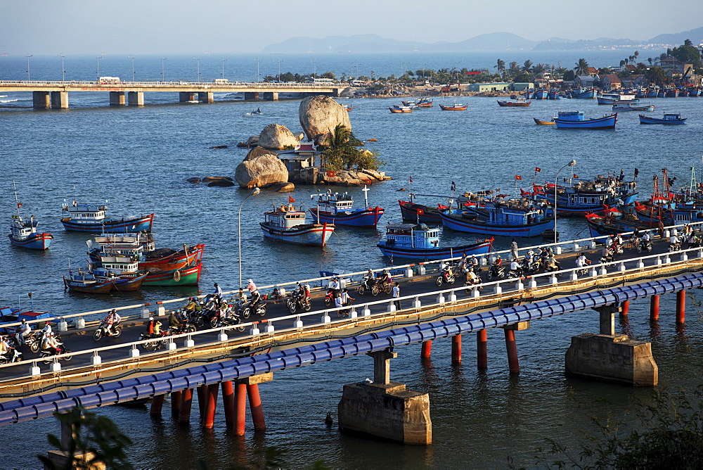 Fishing boats, Xom Bong bridge, Nha Trang, Khanh Ha, Vietnam