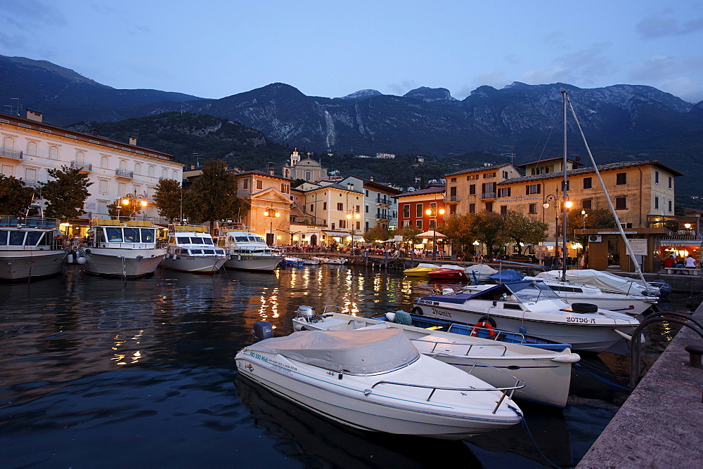 Boats at the harbor, Malcesine, Lake Garda, Veneto, Italy