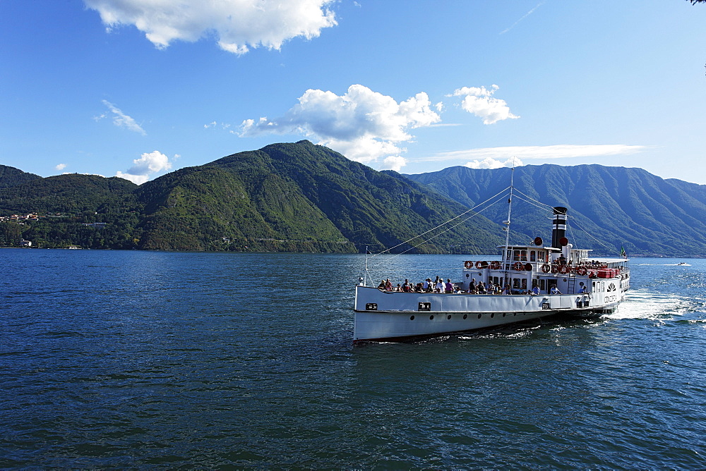 Paddle Wheel Steamer, Tremezzo, Lake Como, Lombardy, Italy