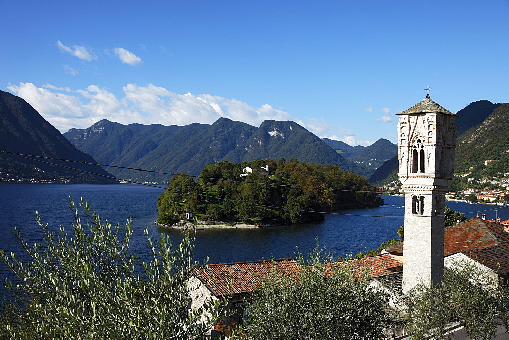 bell tower of the Church of Santa Maria Maddalena, Ossuccio, Lago di Como, Lombardei, Italien